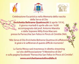 Live – Celebrazione eucaristica in Memoria della nascita di Enrichetta