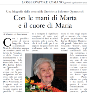 Libro: “Il mestolino di Dio” – dall’Osservatore Romano del 29 dicembre 2022